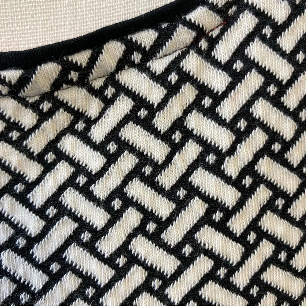 Lands End PETITE black and white herringbone Dress - Picture 5 of 9